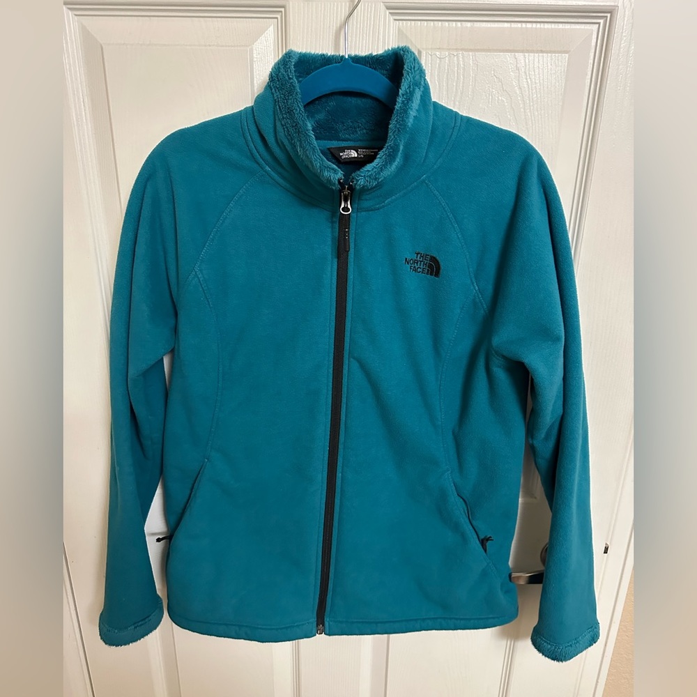 North face turquoise large jacket large